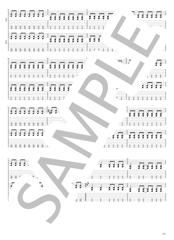 -HEROIC ADVENT- (Roselia) / エレキギター 初〜中級 - サンプル譜面 4/5