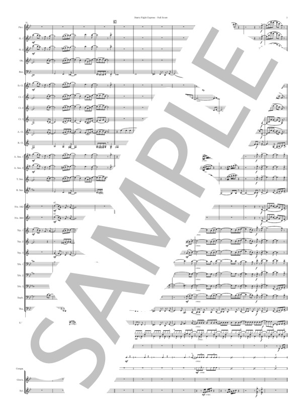 【吹奏楽】Starry Night Express(フルスコアのみ) 作曲：金山徹 (金山 徹) / 全て その他 - サンプル譜面 3/5