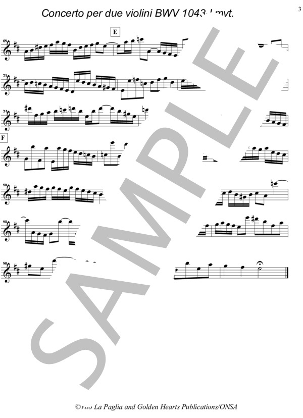 【サクソフォーン7重奏】2つのヴァイオリンのための協奏曲（パート譜：Soprano Saxophone 1) 作曲：J.S.バッハ 編曲：ヴィト・ラ・パグリア (ヨハン・セバスチャン・バッハ) / アンサンブル木管 その他 - サンプル譜面 3/5