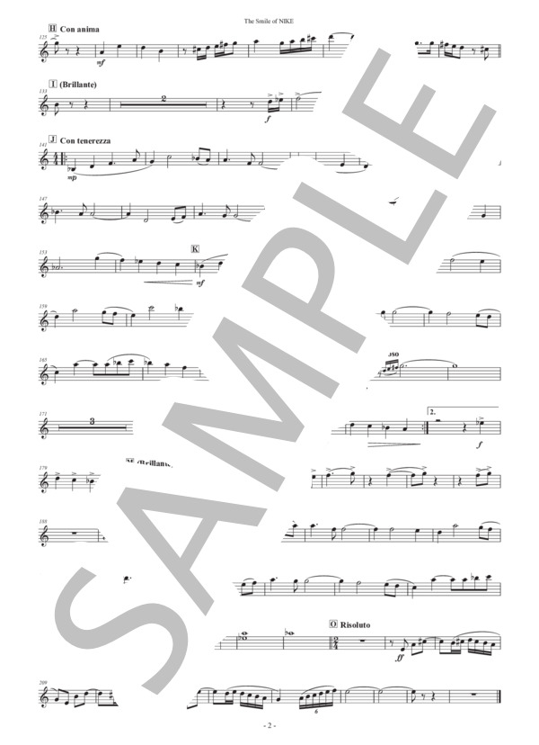 【吹奏楽】メモリアル・マーチ「ニケの微笑み」（パート譜：Clarinet in B♭ 1) 作曲：正門研一 (正門 研一) / 吹奏楽パート その他 - サンプル譜面 2/2