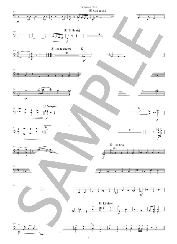 【吹奏楽】メモリアル・マーチ「ニケの微笑み」（パート譜：Bassoons 1&2) 作曲：正門研一 (正門 研一) / 吹奏楽パート その他 - サンプル譜面 2/2