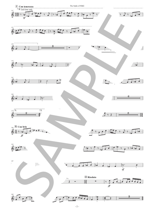 【吹奏楽】メモリアル・マーチ「ニケの微笑み」（パート譜：Glockenspiel) 作曲：正門研一 (正門 研一) / 吹奏楽パート その他 - サンプル譜面 2/2