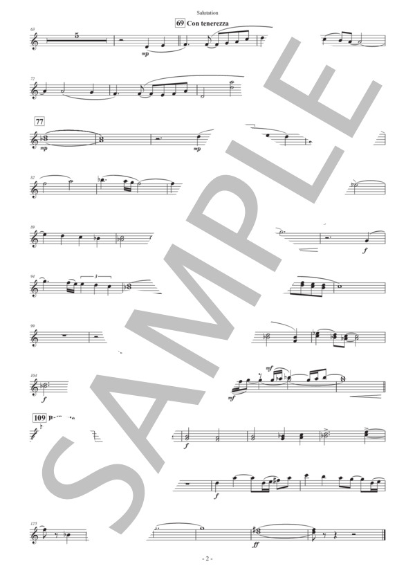 【吹奏楽】行進曲「サリューテイション」（パート譜：Alto Saxophones in E♭ 1&2) 作曲：正門研一 (正門 研一) / 吹奏楽パート その他 - サンプル譜面 2/2
