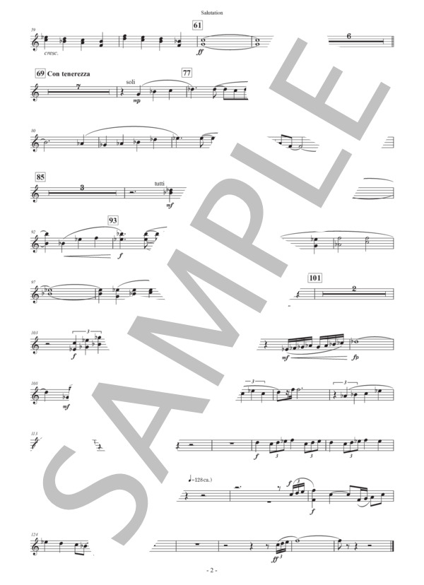 【吹奏楽】行進曲「サリューテイション」（パート譜：Oboes 1&2) 作曲：正門研一 (正門 研一) / 吹奏楽パート その他 - サンプル譜面 2/2