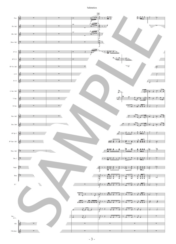 【吹奏楽】行進曲「サリューテイション」（フルスコアのみ) 作曲：正門研一 (正門 研一) / 吹奏楽パート その他 - サンプル譜面 5/5