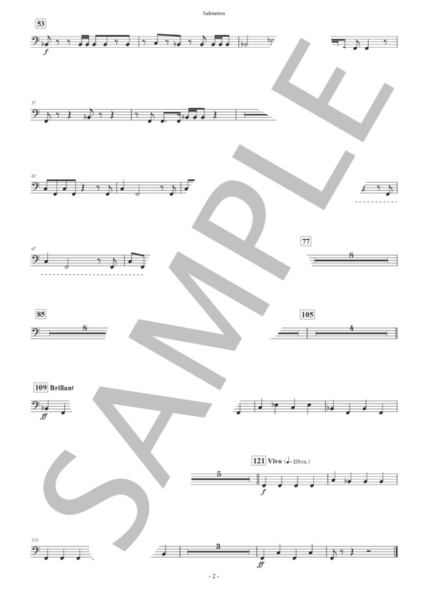 【吹奏楽】行進曲「サリューテイション」（パート譜：Timpani) 作曲：正門研一 (正門 研一) / 吹奏楽パート その他 - サンプル譜面 2/2