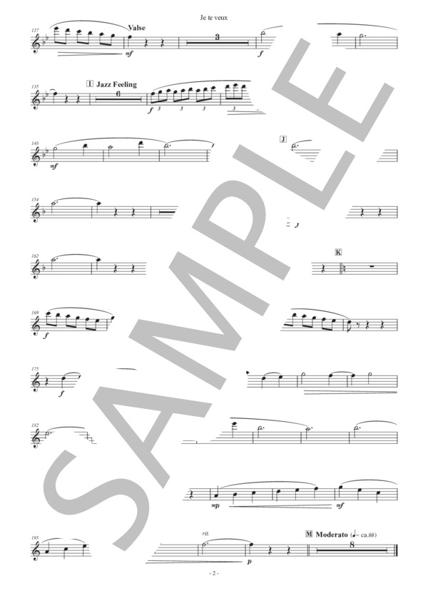 （パート譜：Piccolo)ジュ・トゥ・ヴ 作曲：エリック・サティ 編曲：正門研一 / 吹奏楽パート その他 - サンプル譜面 2/2