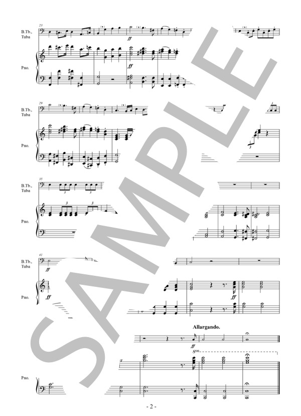 結婚行進曲（「真夏の夜の夢」より）独奏楽器とピアノのための(Bass Trb.  /  Tuba & Piano) 作曲：メンデルスゾーン 編曲：小國晃一郎 (フェリックス・メンデルスゾーン) / アンサンブルピアノ＋他楽器 その他 - サンプル譜面 3/4