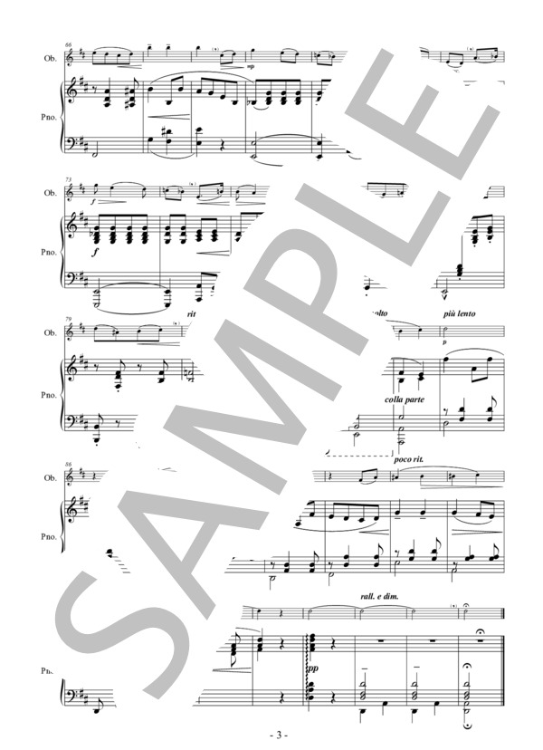 愛の挨拶 独奏楽器とピアノのための(Oboe & Piano) 作曲：エルガー 編曲：小國晃一郎 (エドワード・エルガー) / オーボエ その他 - サンプル譜面 3/5