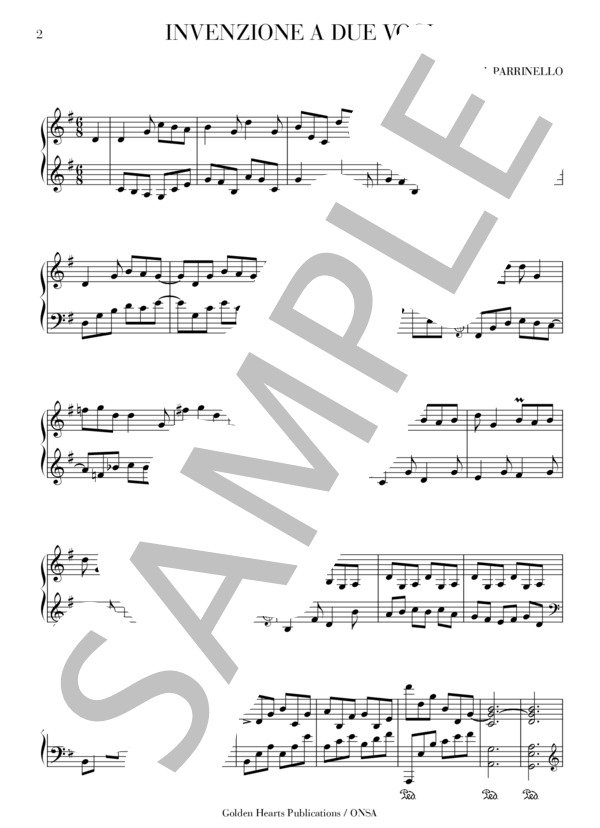 【ピアノソロ】二声のインヴェンション 作曲：イッポリート・パリネロ(Ippolito Parrinello) (パリネロ イッポリート) / その他 - サンプル譜面 2/5