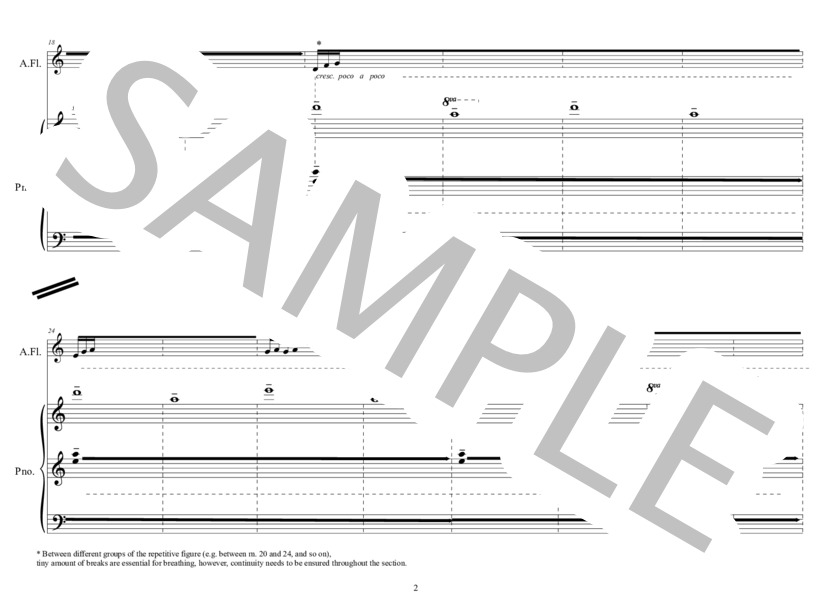 【アルト・フルート＆ピアノ】ワンネス（フルスコア+ピアノ) 作曲：マンチン・ドナルド・ユー / アンサンブルピアノ＋他楽器 その他 - サンプル譜面 4/5