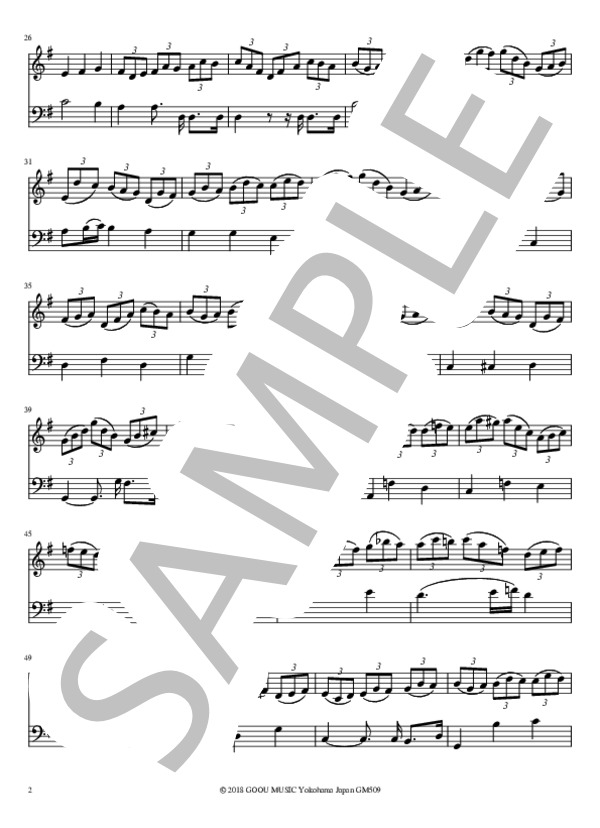 主よ人の望みの喜びよ (ヨハン・セバスチャン・バッハ) / アンサンブルパート 中〜上級 - サンプル譜面 2/5