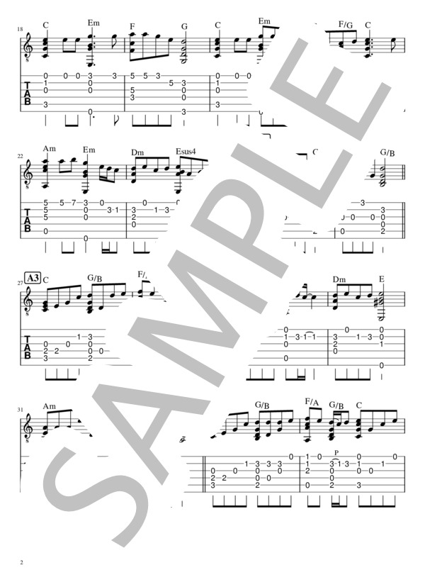 テルーの唄 (手嶌 葵) / ギターソロ 初〜中級 - サンプル譜面 2/3