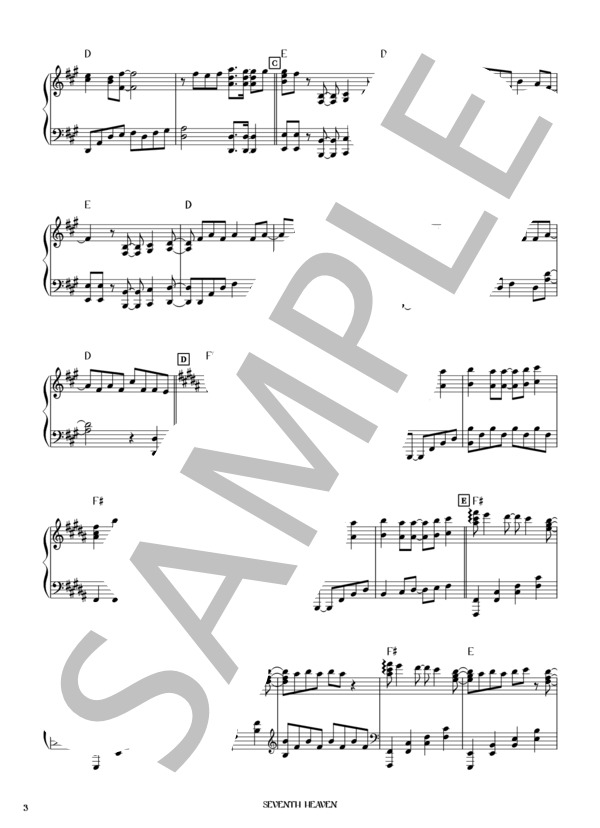楽譜】SEVENTH HEAVEN / L'Arc〜en〜Ciel (ピアノソロ / 初〜中級