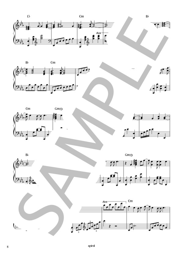 楽譜】spiral / L'Arc〜en〜Ciel (ピアノソロ / 初〜中級