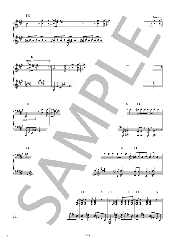楽譜】trick / L'Arc〜en〜Ciel (ピアノソロ / 初〜中級