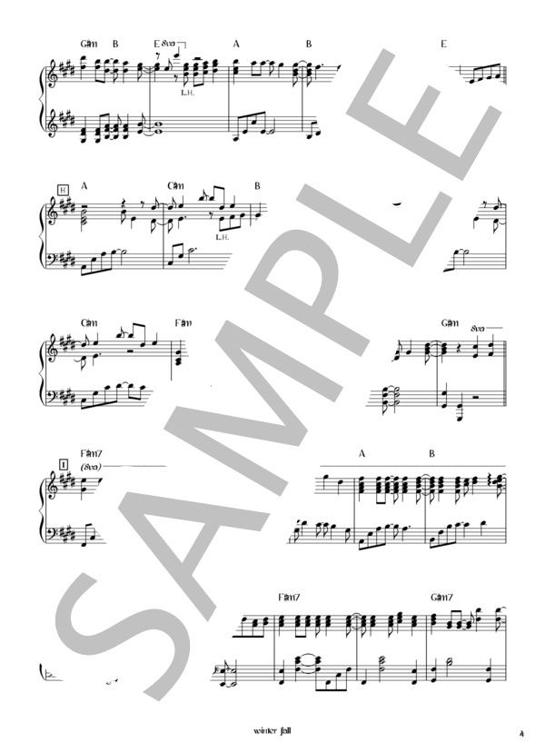 楽譜】winter fall / L