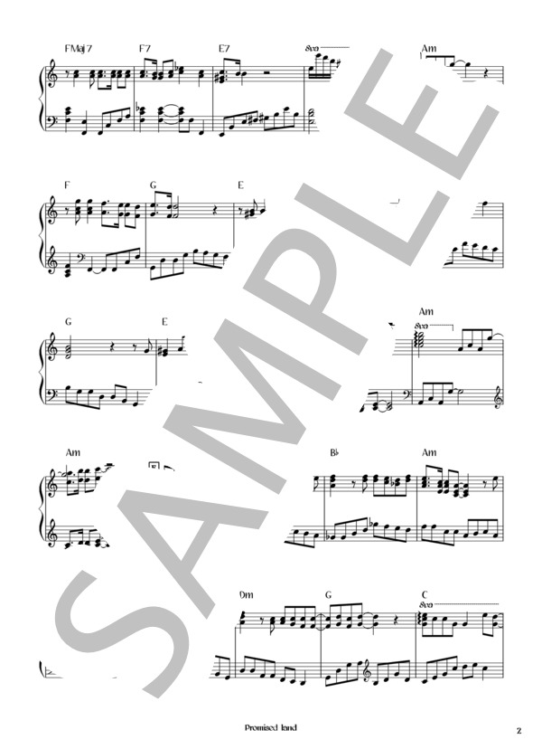 楽譜】Promised land / L'Arc〜en〜Ciel (ピアノソロ / 初〜中級
