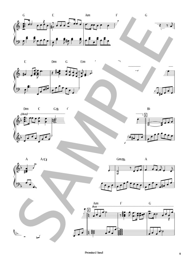 楽譜】Promised land / L'Arc〜en〜Ciel (ピアノソロ / 初〜中級