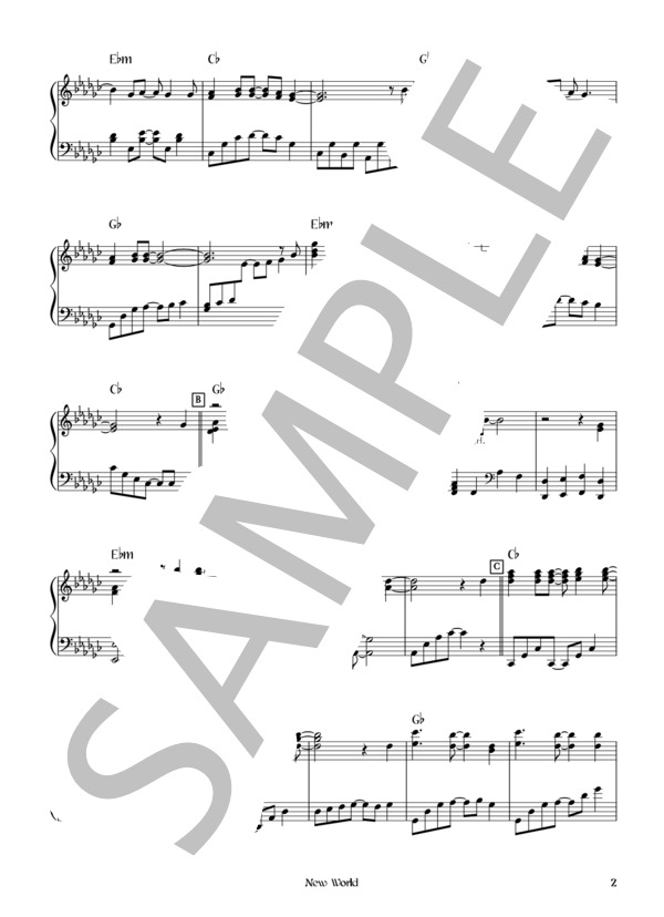 楽譜】New World / L'Arc～en～Ciel (ピアノソロ / 初〜中級