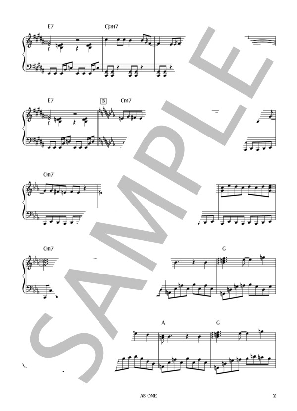 楽譜】AS ONE / L'Arc〜en〜Ciel (ピアノソロ / 初〜中級) - Piascore