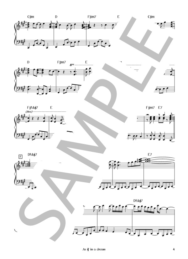 As if in a dream (L'Arc〜en〜Ciel) / ピアノソロ 初〜中級 - サンプル譜面 4/5