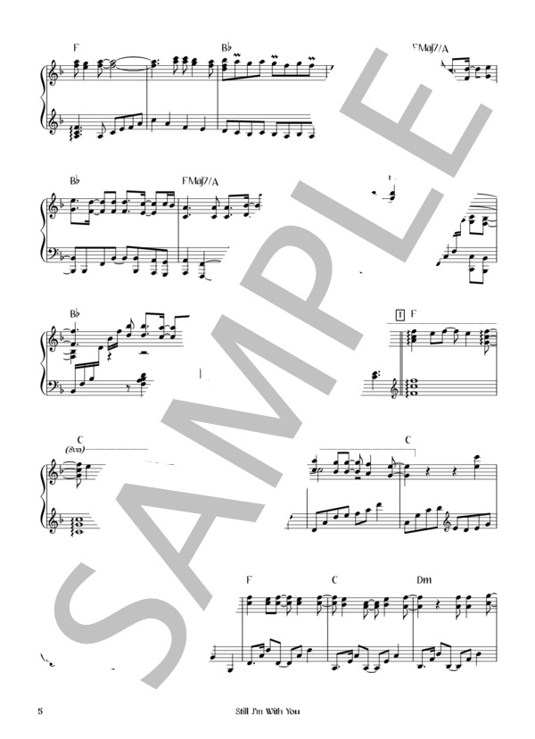 Still I'm With You (L'Arc〜en〜Ciel) / ピアノソロ 初〜中級 - サンプル譜面 5/5