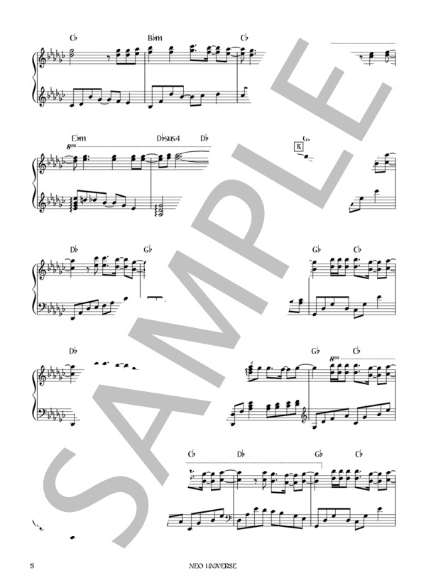 楽譜】NEO UNIVERSE / L'Arc〜en〜Ciel (ピアノソロ / 初〜中級