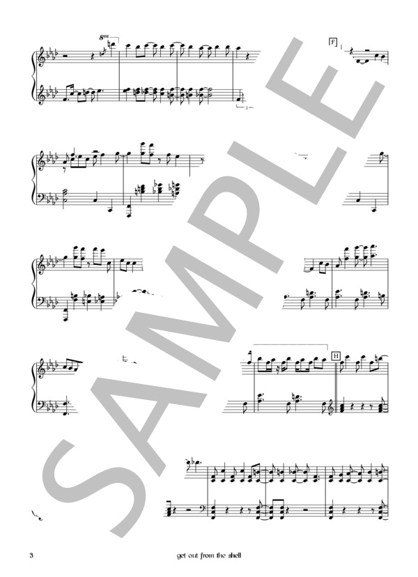 get out from the shell (L'Arc〜en〜Ciel) / ピアノソロ 初〜中級 - サンプル譜面 3/5