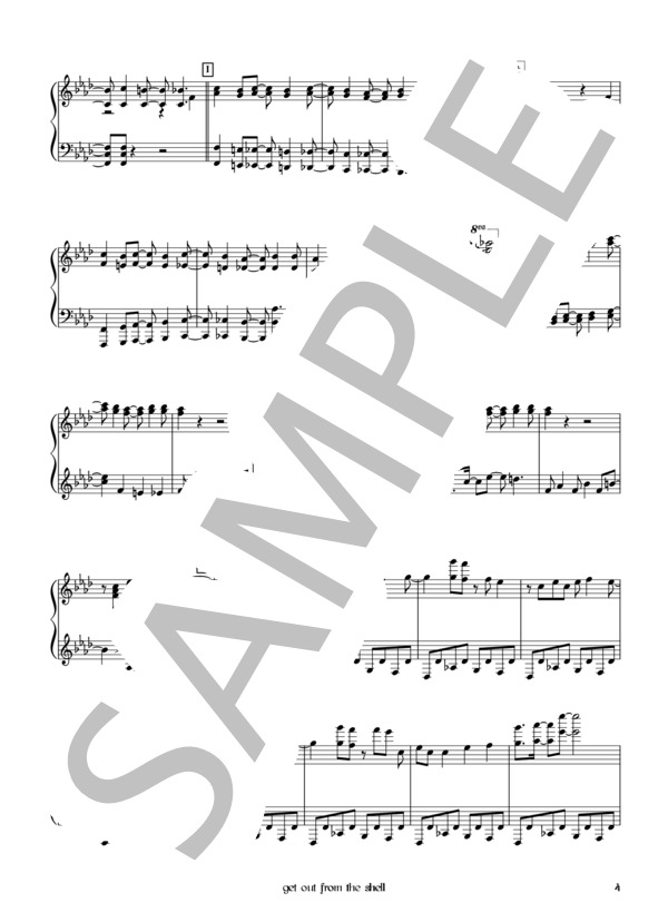 get out from the shell (L'Arc〜en〜Ciel) / ピアノソロ 初〜中級 - サンプル譜面 4/5