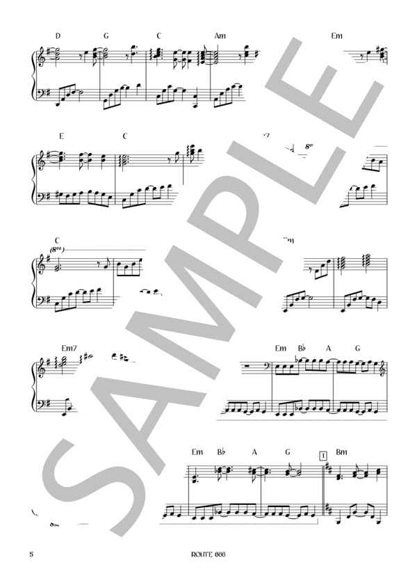 楽譜】ROUTE 666 / L'Arc〜en〜Ciel (ピアノソロ / 初〜中級