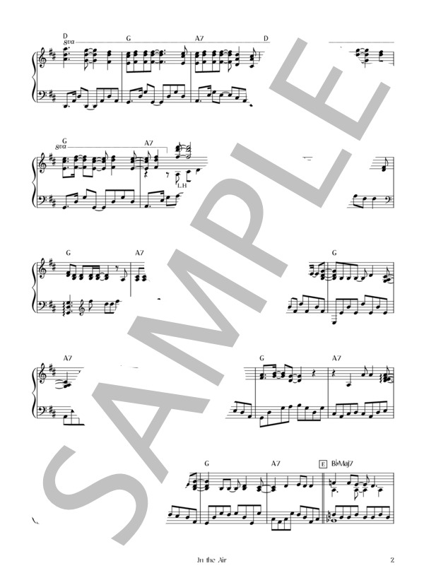In the Air (L'Arc〜en〜Ciel) / ピアノソロ 初〜中級 - サンプル譜面 2/5