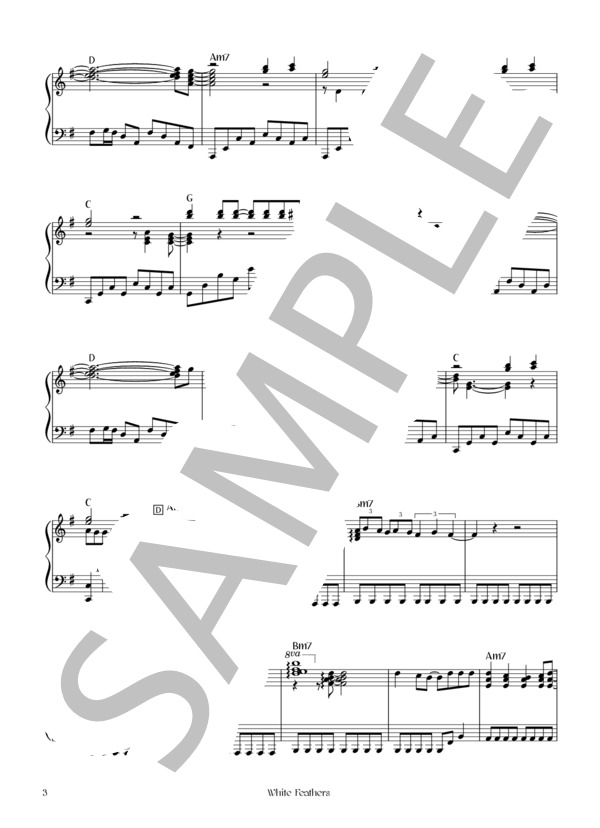 楽譜】White Feathers / L'Arc～en～Ciel (ピアノソロ / 初