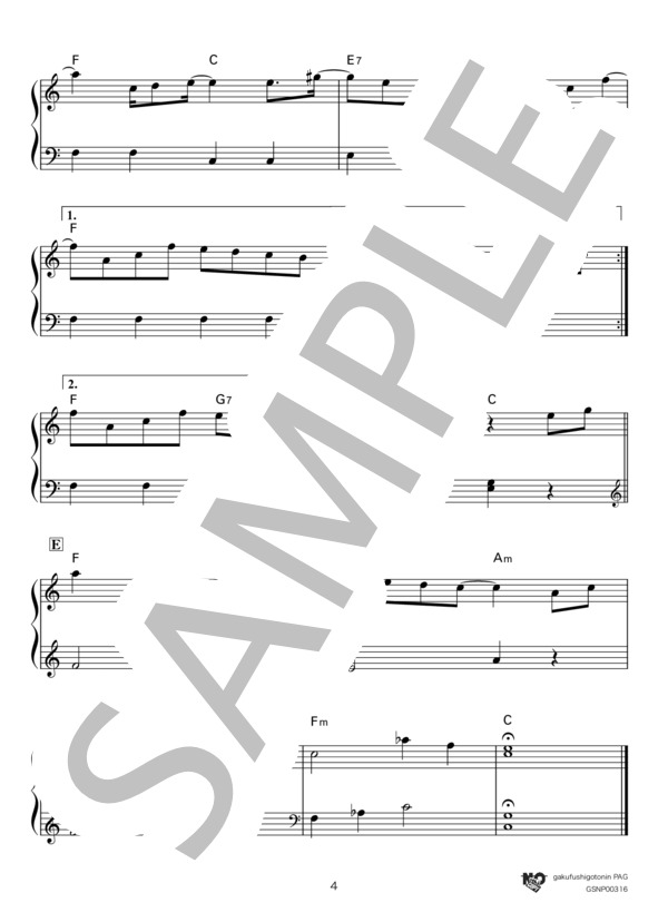 RAIN (SEKAI NO OWARI) / ピアノソロ 入門〜初級 - サンプル譜面 4/5