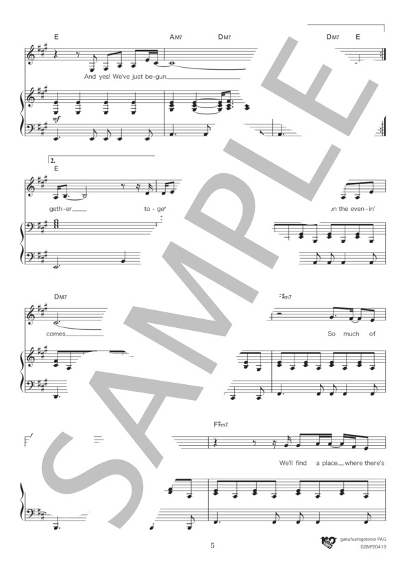 愛のプレリュード～We've Only Just Begun～ (カーペンターズ) / ピアノ弾き語り 初〜中級 - サンプル譜面 5/5