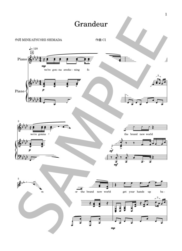 楽譜】Grandeur / SnowMan (ピアノ弾き語り / 上級) - Piascore 楽譜ストア