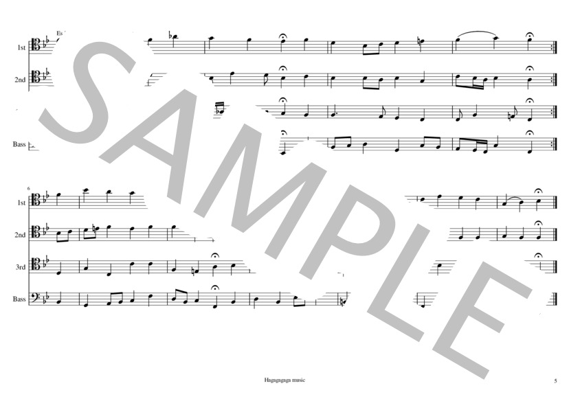 低音金管楽器のための「4声のコラール集」作品1-5 (ヨハン・セバスチャン・バッハ) / アンサンブル金管 中〜上級 - サンプル譜面 5/5