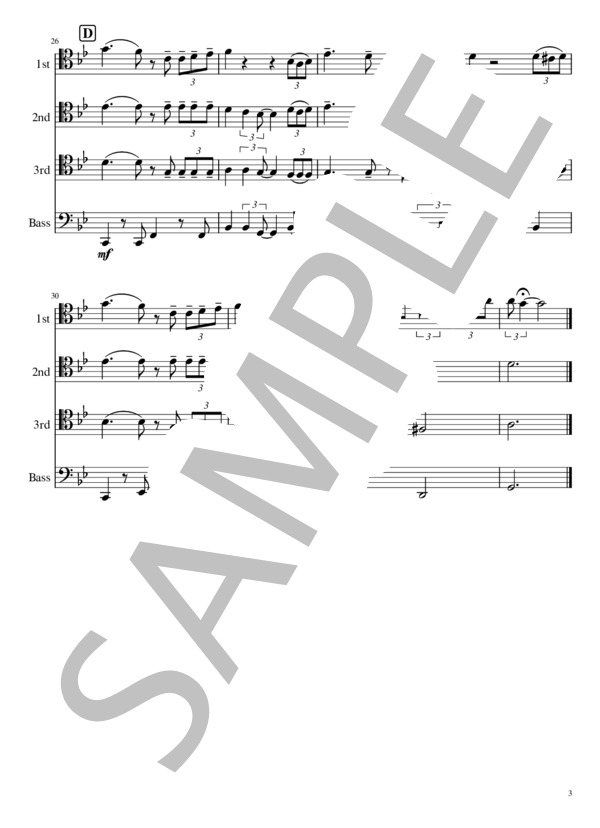 ウイスキーがお好きでしょ (竹内 まりや) / アンサンブル金管 中級 - サンプル譜面 3/5