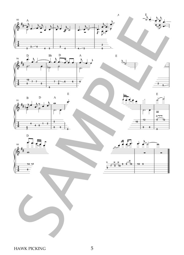 KYOTO (TAKUYA) / ギターソロ 中〜上級 - サンプル譜面 5/5