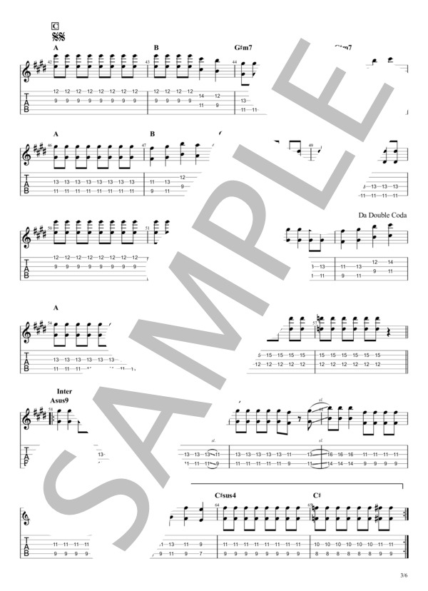 完全感覚Dreamer (ONE OK ROCK) / エレキギター 初〜中級 - サンプル譜面 3/5