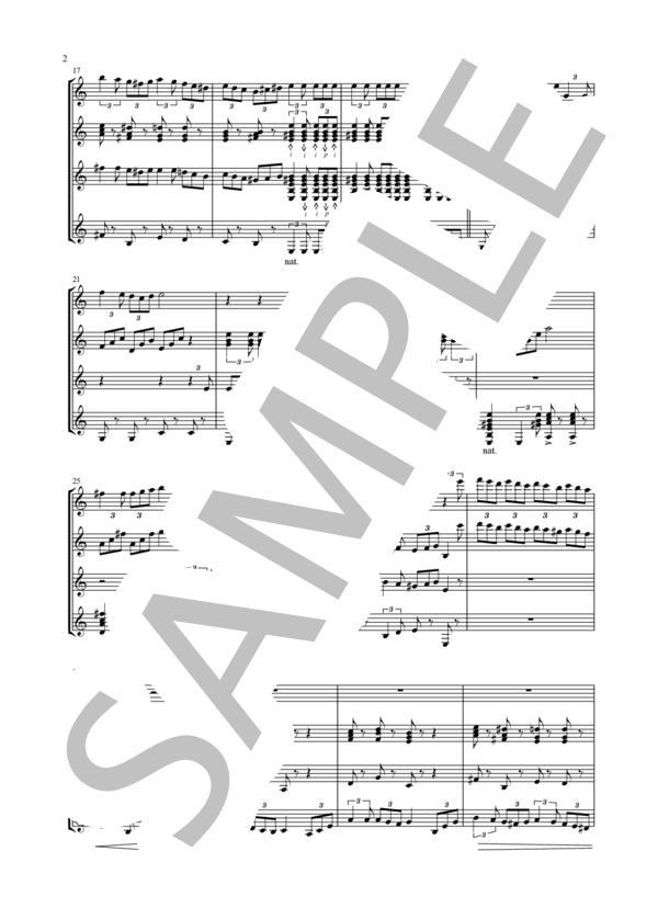 【ギター四重奏】「ソフィーの城」ハウルの動く城より (久石 譲) / ギター重奏 中〜上級 - サンプル譜面 2/5