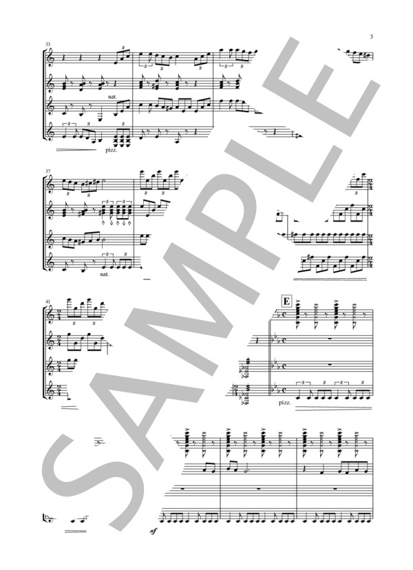 【ギター四重奏】「ソフィーの城」ハウルの動く城より (久石 譲) / ギター重奏 中〜上級 - サンプル譜面 3/5
