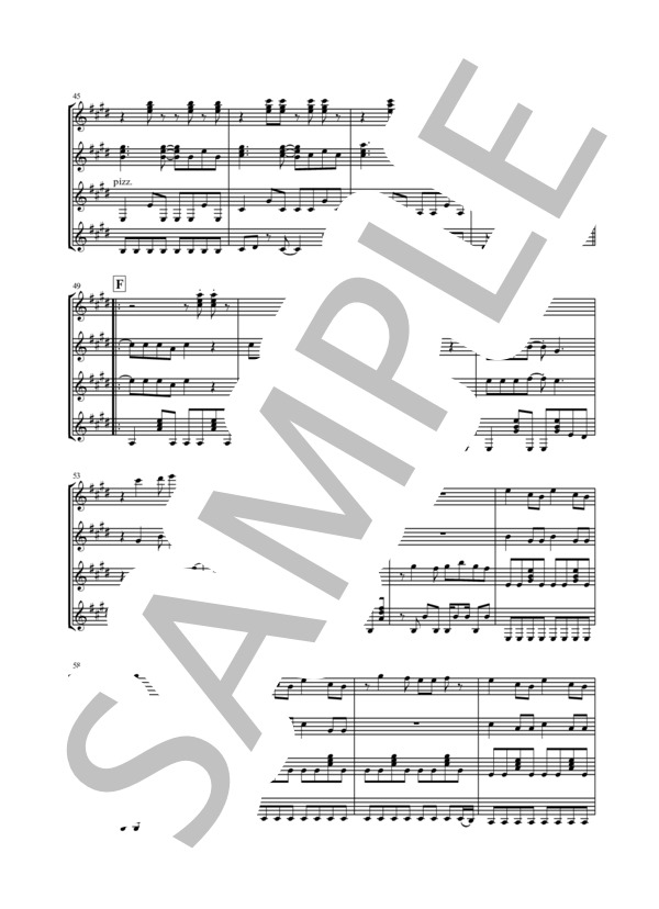 【ギター四重奏】おどるポンポコリン (織田 哲郎) / ギター室内楽 初〜中級 - サンプル譜面 4/5