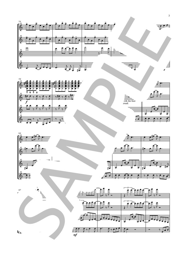 【ギター四重奏】Moliend Cafe(コーヒー・ルンバ） (ホセ ・マンソ・ペローニ) / ギター重奏 中級 - サンプル譜面 3/5