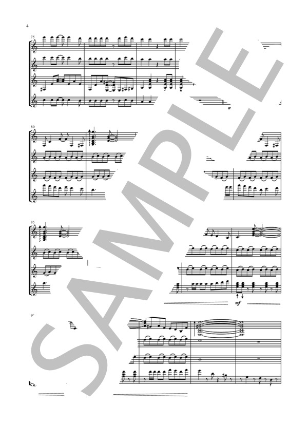 【ギター四重奏】Moliend Cafe(コーヒー・ルンバ） (ホセ ・マンソ・ペローニ) / ギター重奏 中級 - サンプル譜面 4/5