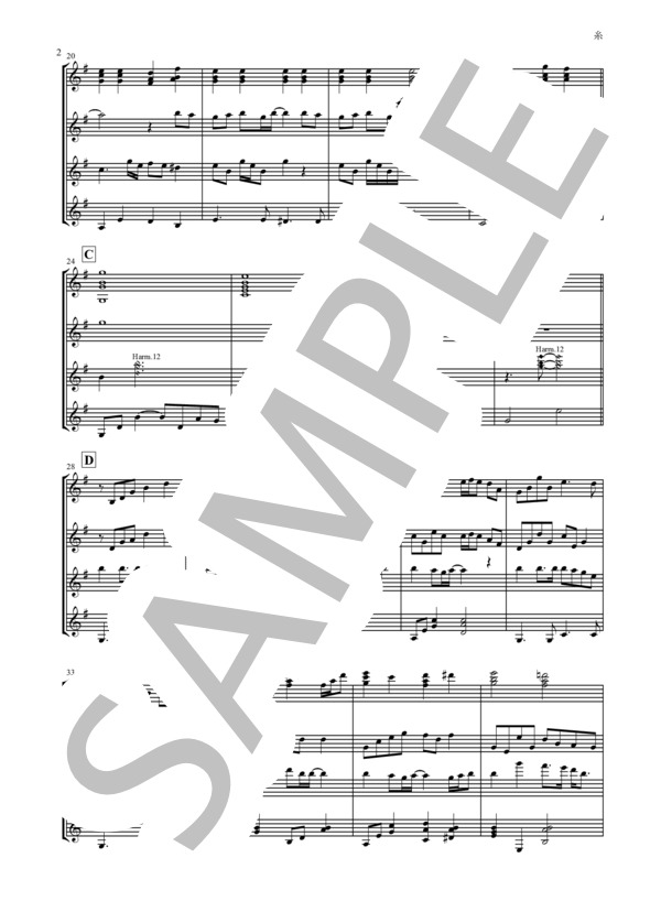 【ギター四重奏】糸 (中島 みゆき) / ギター室内楽 初〜中級 - サンプル譜面 2/5