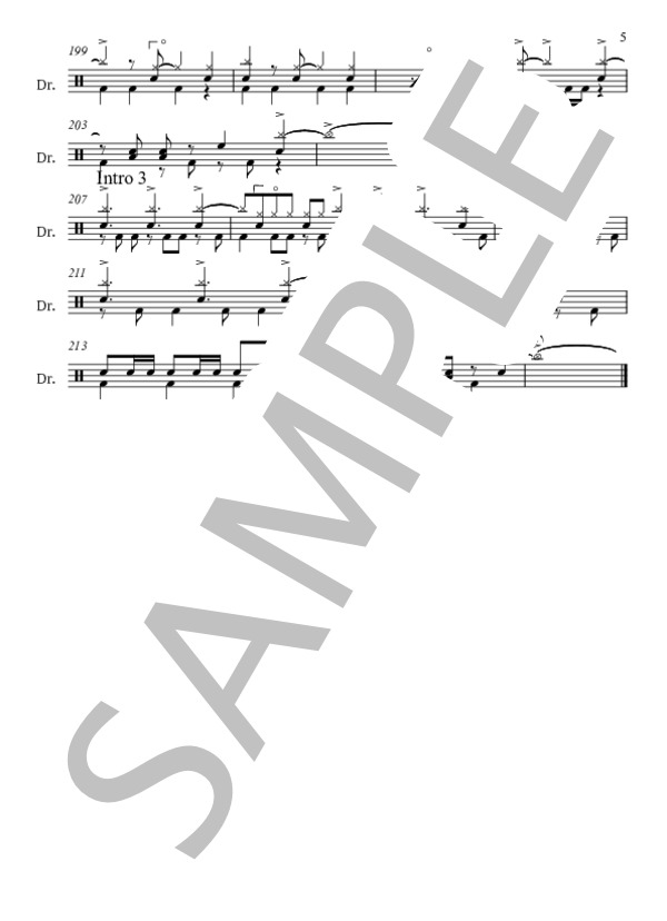 catch the moment -Drum score- (LiSA) / ドラム 中級 - サンプル譜面 5/5