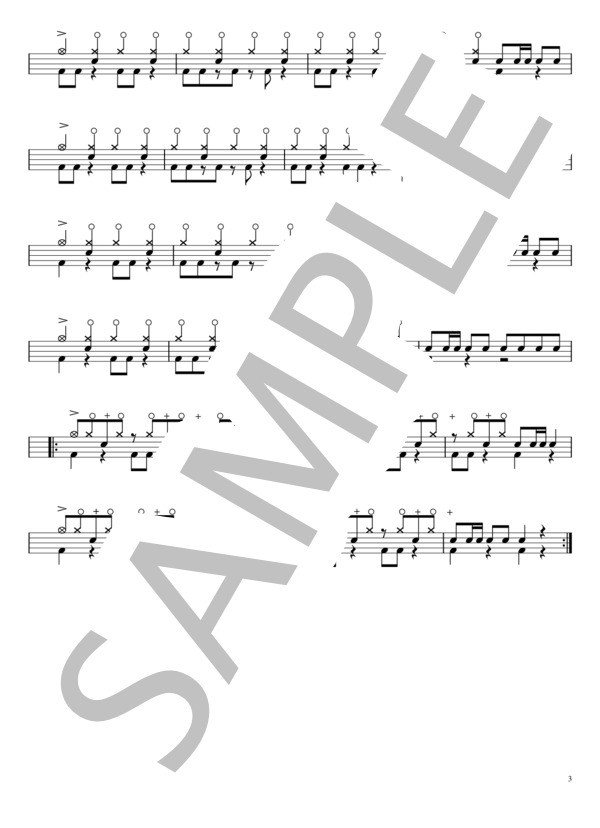 ゴーストルール (DECO＊27 feat.初音ミク) / ドラム 中級 - サンプル譜面 3/3