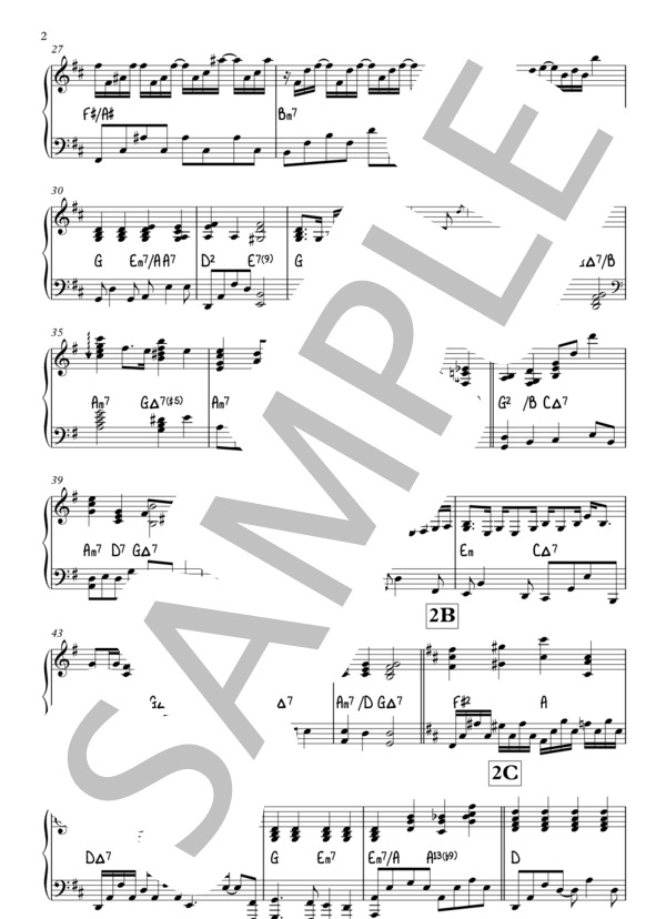 よるの向日葵 (吉澤 嘉代子) / ピアノ伴奏 中〜上級 - サンプル譜面 2/3