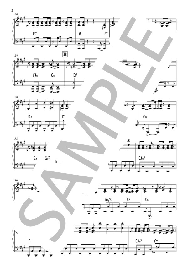 beat (aiko) / ピアノ伴奏 中級 - サンプル譜面 2/5